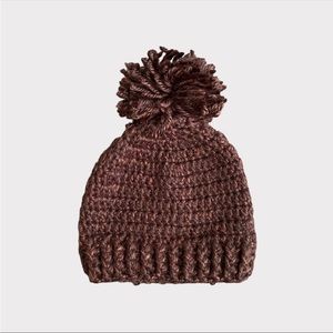 3/$15 Brown Knit Toddler Pom Pom Beanie (SC)